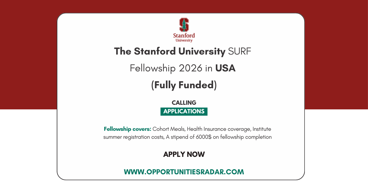 Stanford University SURF Fellowship 2026 in USA (Fully Funded)