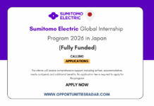 Sumitomo Electric Global Internship 2026 in Japan (Fully Funded) Sumitomo Electric Global Internship 2026