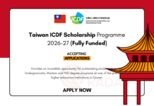 Taiwan ICDF Scholarship Programme 2026