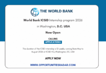 World Bank ICSID Internship program 2026