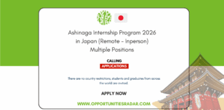 Ashinaga Internship 2026 in Japan