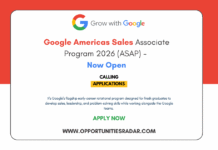 Google Americas Sales Associate Program 2026