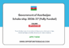 Government of Azerbaijan Scholarship 2026