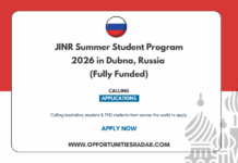 JINR Summer Student Program 2026
