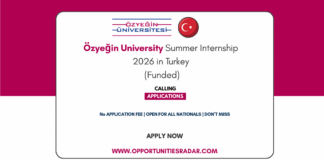 Özyeğin University Summer Internship 2026