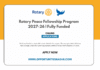 Rotary Peace Fellowship Program 2027