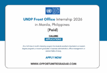UNDP Front Office Internship 2026