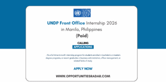 UNDP Front Office Internship 2026
