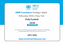 UNNF Foundation Strategic Needs Fellowship 2026 in New York (Fully Funded) UNNF Foundation Strategic Needs Fellowship 2026