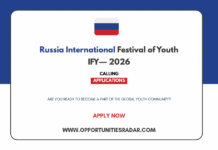 World International Youth Festival 2026 in Russia (Funded)
