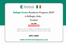 Bellegio Center Residency Program 2027 in Bellagio, Italy – Funded Bellegio Center Residency Program 2027