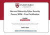 Harvard University Cyber Security Course 2026