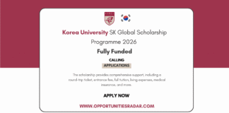 Korea University SK Global Scholarship 2026