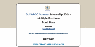 SUPARCO Summer Internship 2026