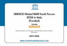 UNESCO Global MAB Youth Forum 2026 in Italy (Funded) UNESCO Global MAB Youth Forum 2026
