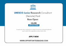 UNESCO Junior Research Consultant 2026 (Remote) UNESCO Junior Research Consultant 2026