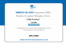 UNESCO UIL-SOU Programme 2026 Remote | In-person Shanghai, China UNESCO UIL-SOU Programme 2026