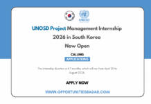 UNOSD Project Management Internship 2026 in South Korea UNOSD Project Management Internship 2026