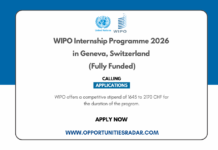 WIPO Internship Program 2026
