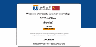 Westlake University Summer Internship 2026