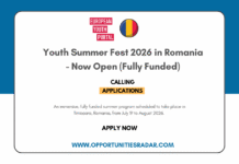 Youth Summer Fest 2026 in Romania – Now Open (Funded) Youth Summer Fest 2026 in Romania