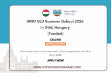 iNNO SED Summer School 2026 in Göd, Hungary (Funded) iNNO SED Summer School 2026