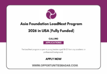 Asia Foundation LeadNext Program 2026 in USA (Fully Funded) Asia Foundation LeadNext Program 2026