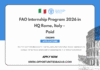 FAO Internship Program 2026 in HQ Rome