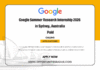 Google Summer Research Internship 2026