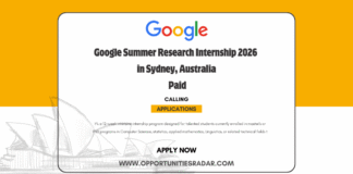Google Summer Research Internship 2026