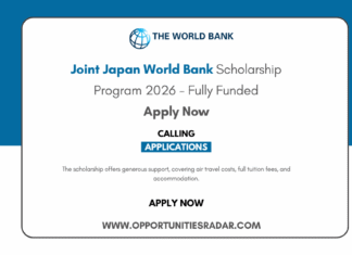 Joint Japan World Bank Scholarship Program 2026 – Fully Funded Joint Japan World Bank Scholarship Program 2026
