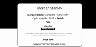Morgan Stanley Corporate Finance Off-Cycle Internship 2027