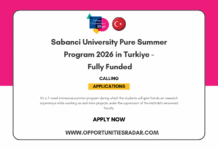 Sabanci University Pure Summer Program 2026