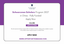 Schwarzman Scholars Program 2027 in China