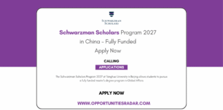 Schwarzman Scholars Program 2027 in China