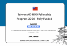 Taiwan AID NGO Fellowship Program 2026