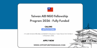 Taiwan AID NGO Fellowship Program 2026