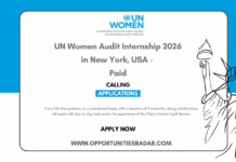 UN Women Audit Internship 2026 in New York, USA – Paid UN Women Audit Internship 2026 in New York