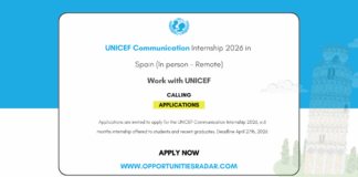 UNICEF Communication Internship 2026 in Spain
