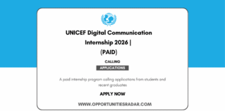UNICEF Digital Communication Internship 2026