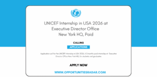 UNICEF Internship in USA 2026 at Executive Director Office