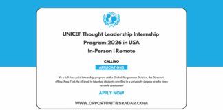 UNICEF Thought Leadership Internship 2026