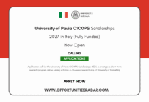 University of Pavia CICOPS Scholarships 2027