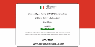 University of Pavia CICOPS Scholarships 2027