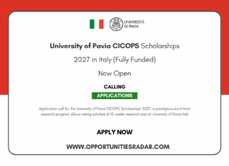 University of Pavia CICOPS Scholarships 2027