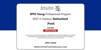 WTO Young Professionals Programme 2027