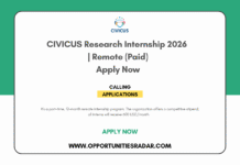 CIVICUS Research Internship 2026