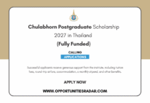 Chulabhorn Postgraduate Scholarship 2027 in Thailand (Fully Funded) Chulabhorn Postgraduate Scholarship 2027