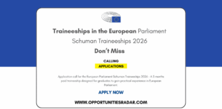 European Parliament Schuman Traineeships 2026