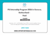 IPU Internship Program 2026 in Geneva